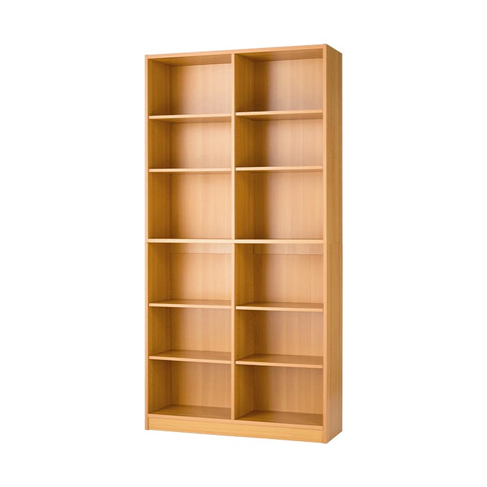本棚 大容量 書棚 木製 2列 6段 幅90cm 高さ180cm カラーボックス コミックラック 収納 棚