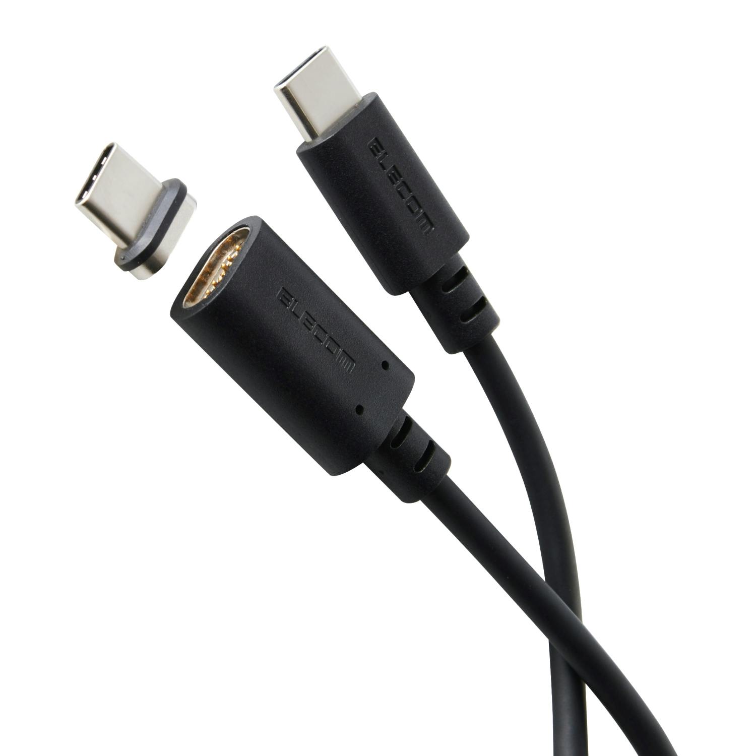 �}�O�l�b�g �[�d�P�[�u�� USB-C 60W PD�Ή� ���E���R�l�N�^ 1m �u���b�N �p�\�R���E���Ӌ@��