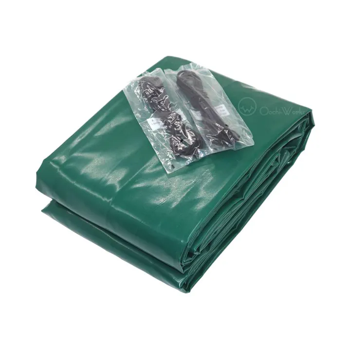 トラックシート グリーン 4号 2.66m×4.6m コードゴム4m×2本付き 2tトラック 荷台カバー 厚手 荷台シート