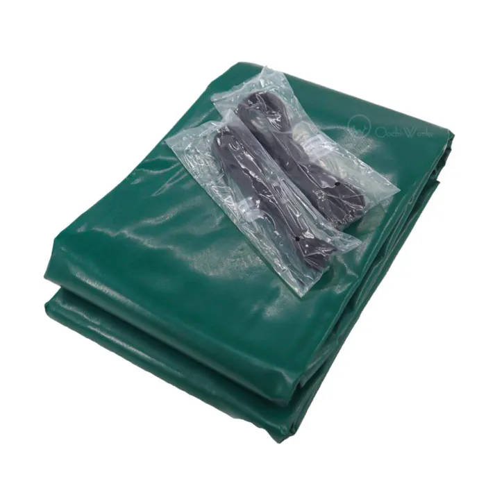 トラックシート グリーン 2号 2.1m×2.7m コードゴム4m×2本付き ダブルキャブ 荷台カバー 厚手 荷台シート