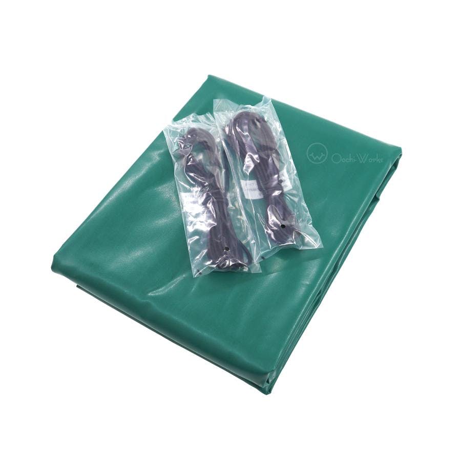 トラックシート グリーン 軽トラック 1号 1.9m×2.1m コードゴム4ｍ×2本付き 軽トラシート エステル帆布 荷台シート