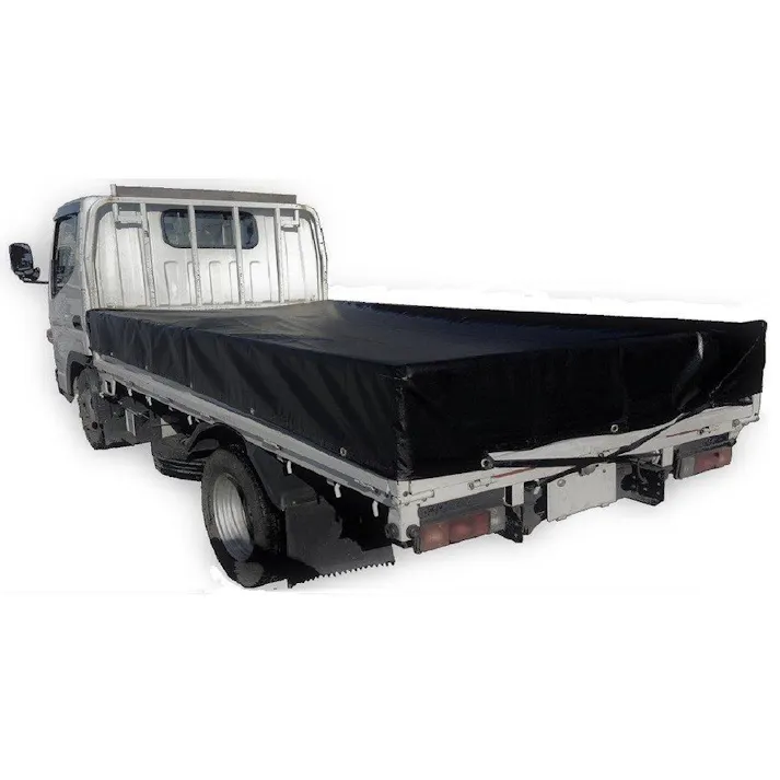 トラックシート ブラック 4号 2.66m×4.6m コードゴム4m×2本付き エステル帆布 2tロングトラック 荷台カバー