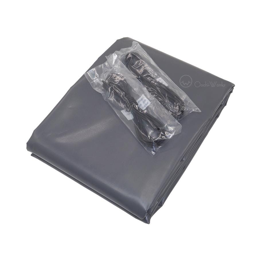 トラックシート グレー 1号 1.9m×2.1m コードゴム4ｍ×2本付き 軽トラック用 エステル帆布 軽トラシート 荷台シート