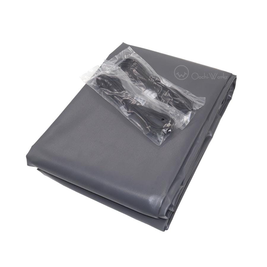 トラックシート グレー 2号 2.1ｍ×2.7ｍ コードゴム4ｍ×2本付き ダブルキャブ エステル帆布 荷台カバー 荷台シート