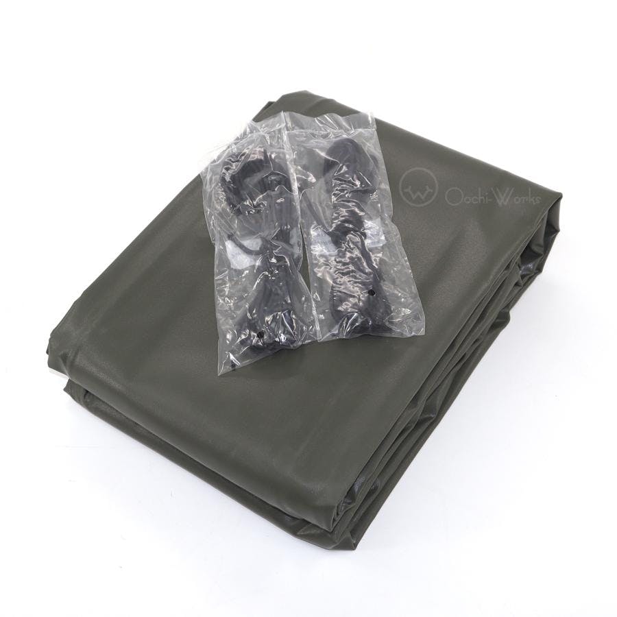 トラックシート OD 3号 2.3ｍ×3.6ｍ コードゴム4ｍ×2本付き 国防色 エステル帆布 1.5t 2t 荷台カバー 荷台シート