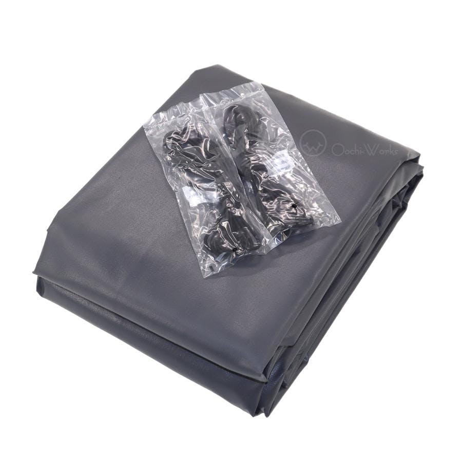 トラックシート グレー 4号 2.66ｍ×4.6m コードゴム4ｍ×2本付き エステル帆布 2tロングトラック 荷台カバー 荷台シート