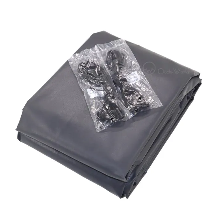 トラックシート グレー 4号 2.66m×4.6m コードゴム4m×2本付き エステル帆布 2tロングトラック 荷台カバー 荷台シート