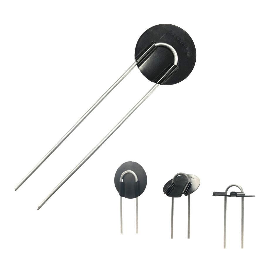 くるっとピン 100本セット 防草シートピン 20cm 黒丸付き 簡単シートピン 【送料無料】