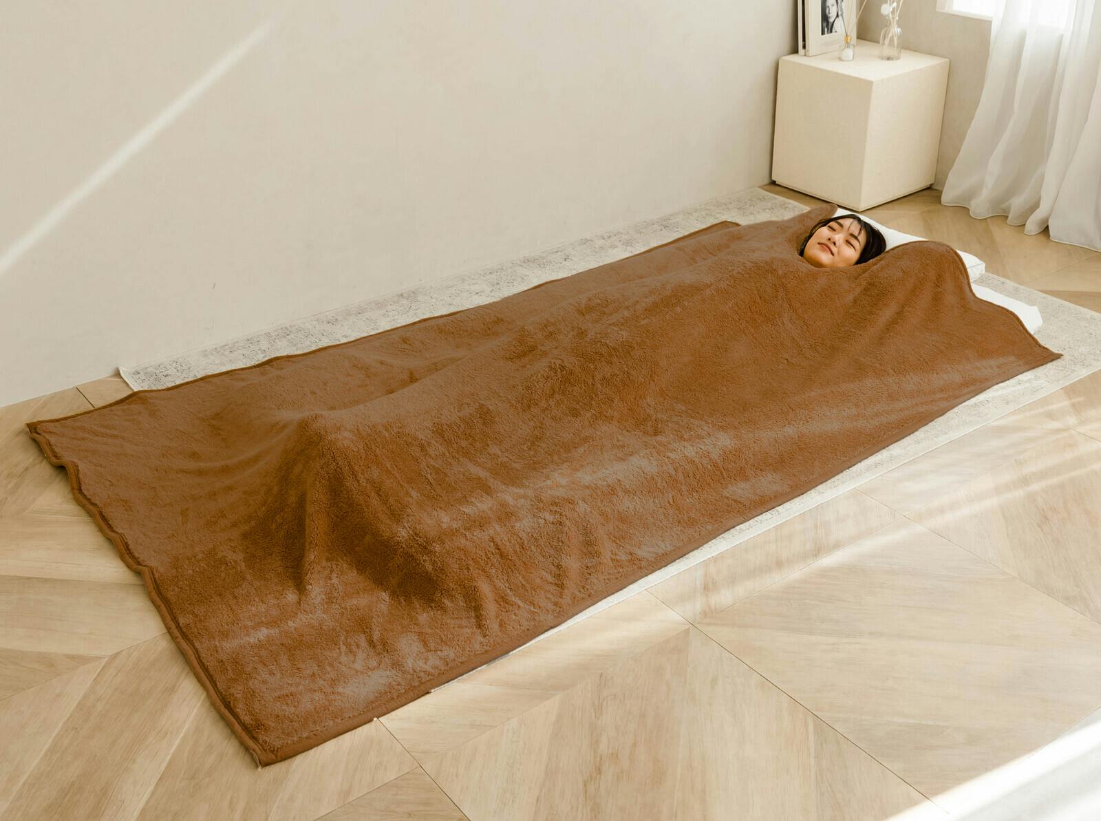 吸湿発熱くりえりあったか毛布  【ブラウン】  【送料込み】 ＃4544899131989 flife