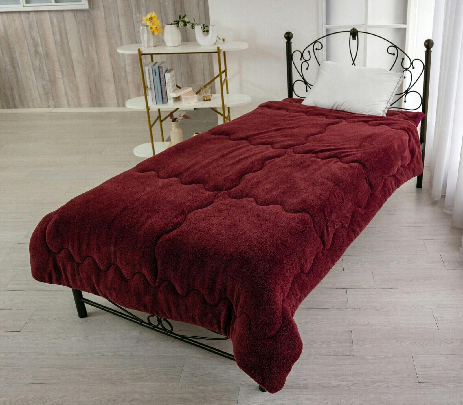 溶岩の力 ぽかぽか発熱　毛布 【ダブル】【エンジ】 【送料込み】 ＃4544899134850 flife