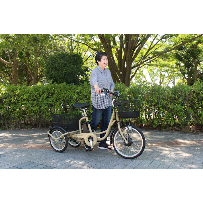 ノーパンク電動アシスト三輪自転車 【送料込み】 #4562369182699 flife