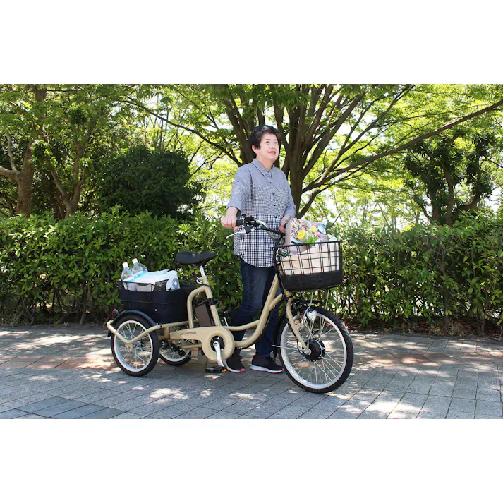 ノーパンク電動アシスト三輪自転車 【送料込み】 #4562369182699 flife