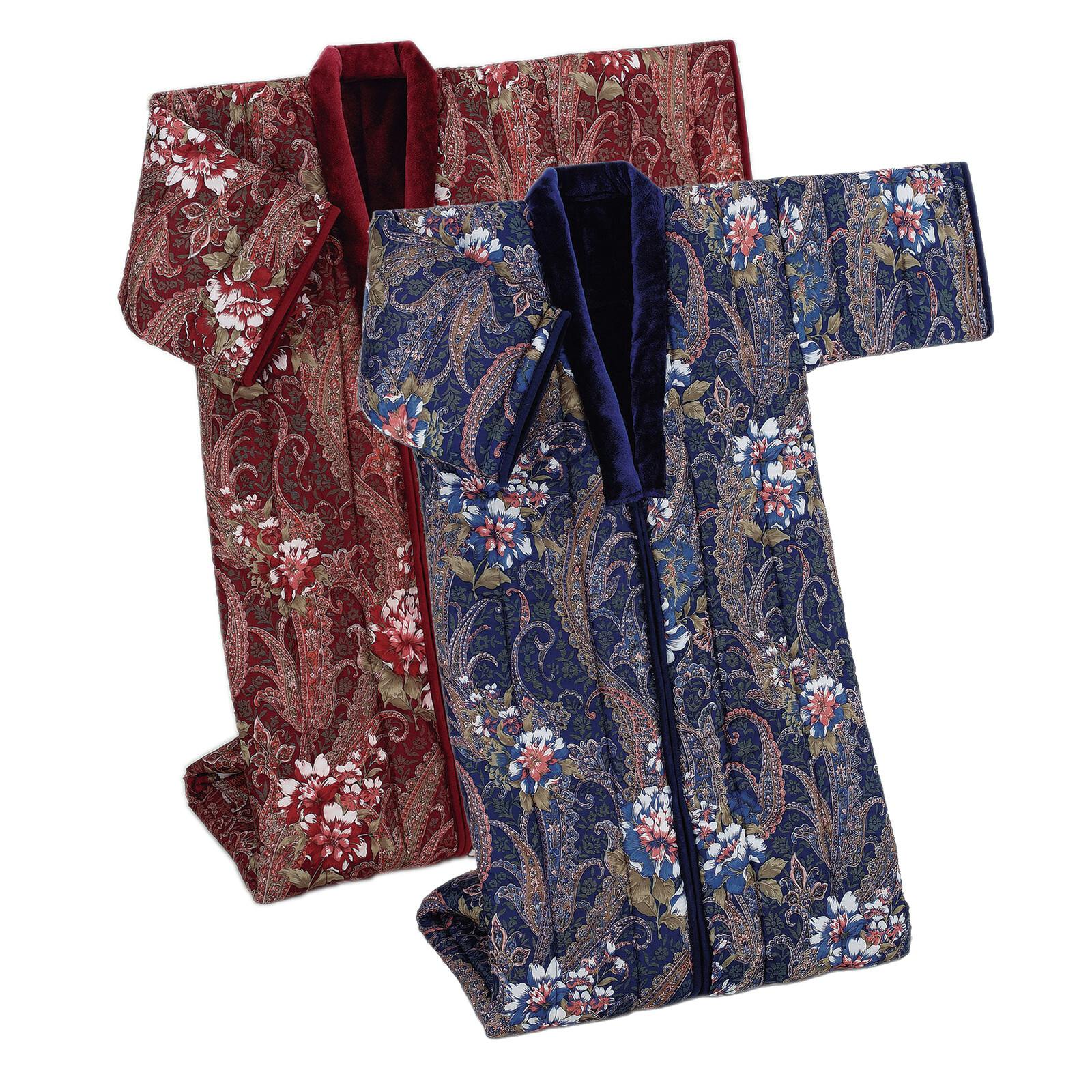 遠赤綿入り暖かボアかいまき布団 足ポケット付き 【2色組】【ワイン+