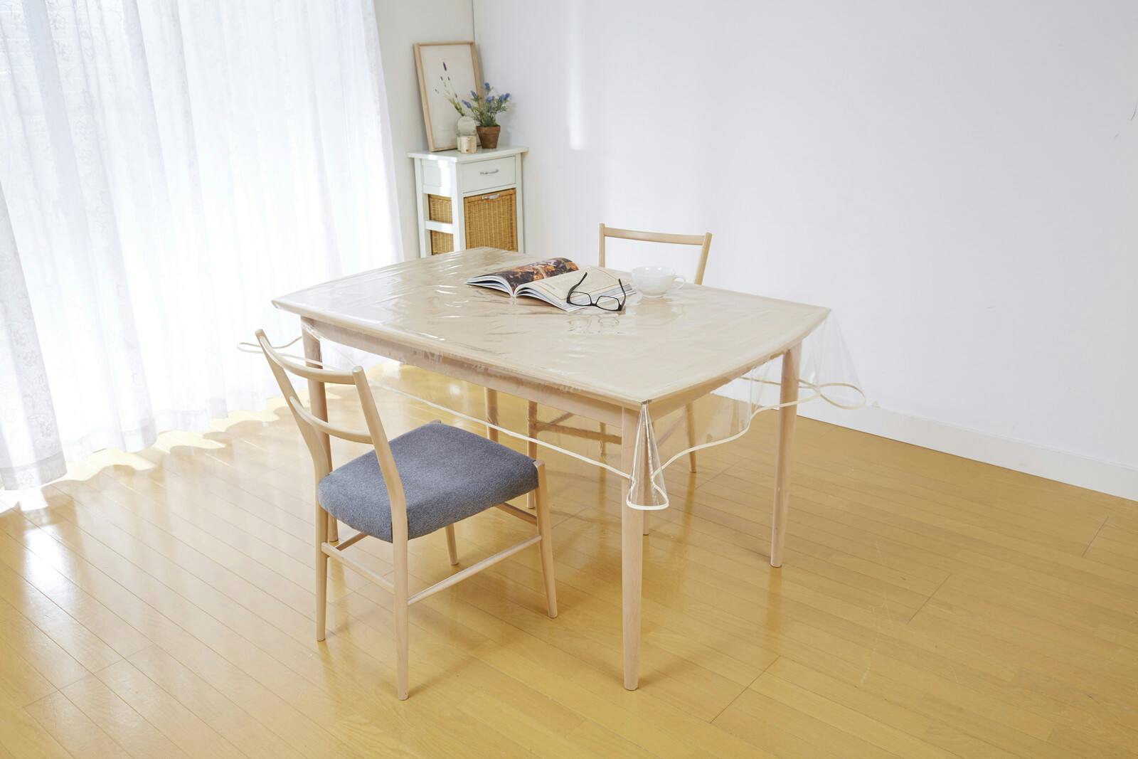 汚れ防止透明テーブルカバー2枚組  【120×150cm】  【送料込み】 ＃4589978832487 flife