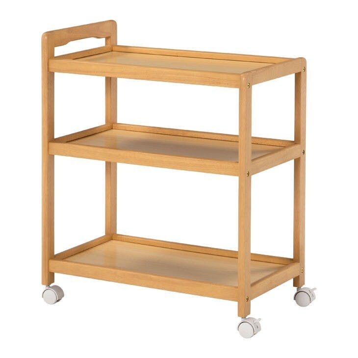 天然木キッチンワゴン 【ナチュラル】 【送料込み】 ＃4934257291033