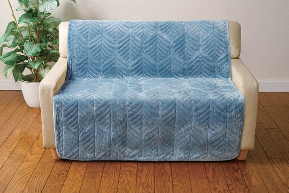 ふんわり暖か中掛け 【ソファカバー】  【2人掛用】【ブルー】 ※商品はカバーのみ。ソファ等別売り 【送料込み】 ＃4992757942671 flife