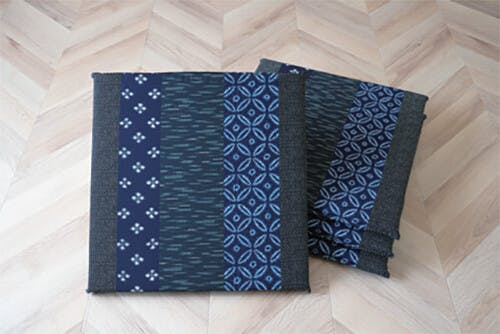 日本製 型崩れしにくい固綿座布団 【同色4枚組】【ブルー】 【送料込み】 ＃a3010310 flife