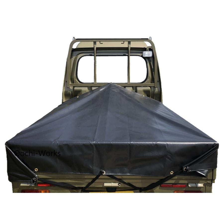 ハイゼットジャンボシート スロープ型 シート単品 ブラック (前部)2.0ｍ・(後部)1.9ｍ×(長さ)1.93ｍ コードゴム4ｍ×2本付き 台形シート