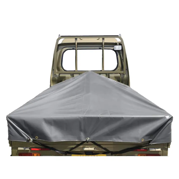 ハイゼットジャンボシート スロープ型 シート単品 グレー (前部)2.0m・(後部)1.9m×(長さ)1.93m コードゴム4m×2本付き 台形シート