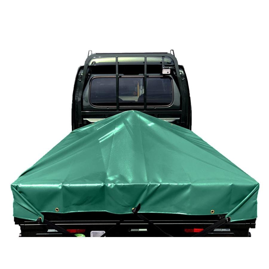 スーパーキャリイシート スロープ型 シート単品 グリーン (前部)2.0ｍ・(後部)1.9ｍ×(長さ)1.7ｍ コードゴム4ｍ×2本付き 台形シート