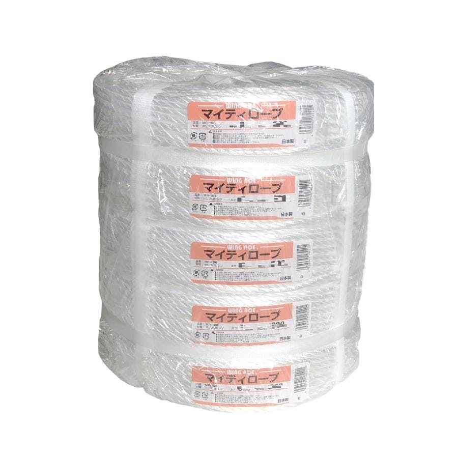 PPロープ 8ｍｍ×100ｍ 5巻 荷造りロープ