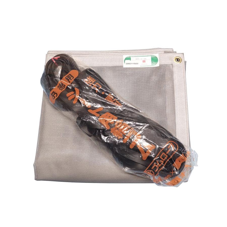 トラックネット 3.0ｍ×4.5ｍ グレー 170g/m2 厚手 アームロールコンテナ 産廃用ネット　コンテナ用ネット