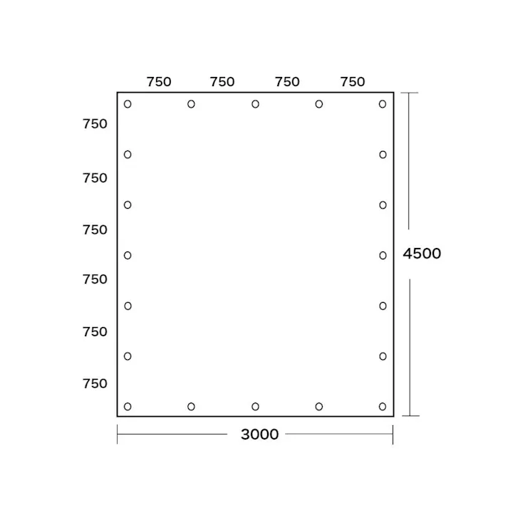 トラックネット 3.0m×4.5m グレー 170g/m2 厚手 アームロールコンテナ 産廃用ネット コンテナ用ネット