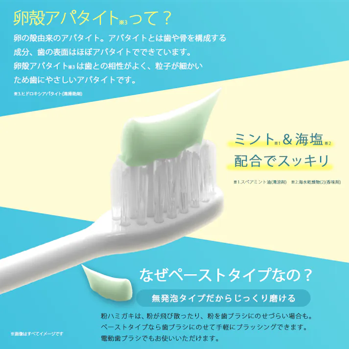 【薬用重曹卵殻はみがき】 ちあふる 黄ばみを落として笑顔輝く白い歯に!重曹×卵殻アパタイト配合 歯垢を浮かせて落とす 歯周炎・口臭・むし歯予防 じっくり磨ける低発泡ペースト 日本製 JAN:4571128831204