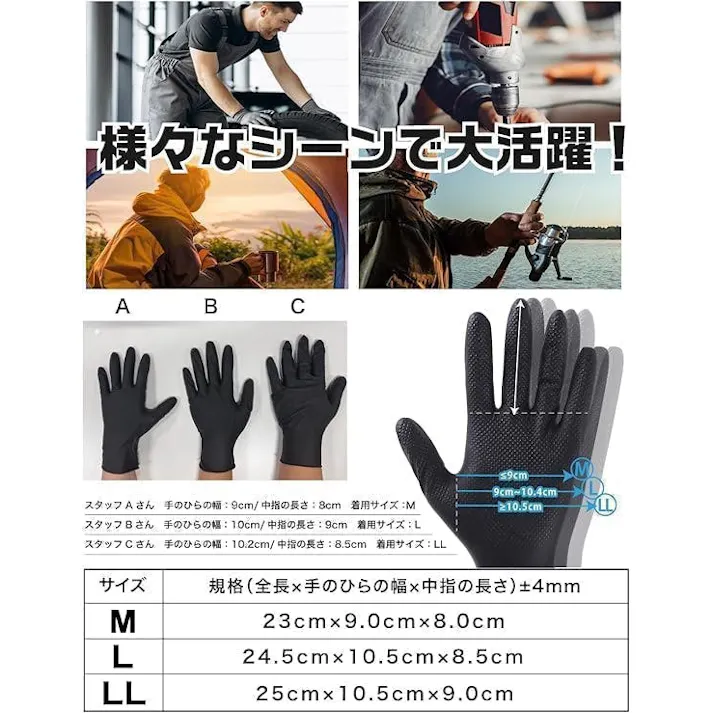 【最短翌日発送】 プロ仕様 ニトリル手袋 100枚 驚異のグリップ力 極厚 0.26㎜ 強耐久 耐薬品 耐油 メカニックグローブ 業務 作業 使い捨て 法人 オレンジ LL