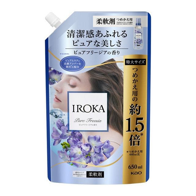 IROKA（イロカ） ピュアフリージア　つめかえ 650ml ×1点 柔軟剤 【送料込み】 ＃4901301437402