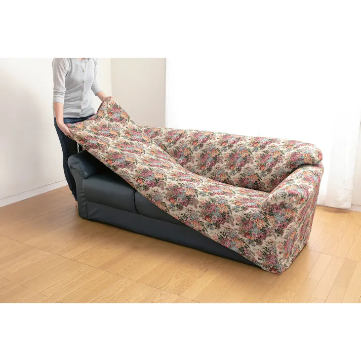 日本製 タテヨコ伸縮ソファカバー ブーケ柄 【肘付き】【3人掛用】 ※カバーのみ。ソファは含まれません 【送料込み】 #4512338954697 flife