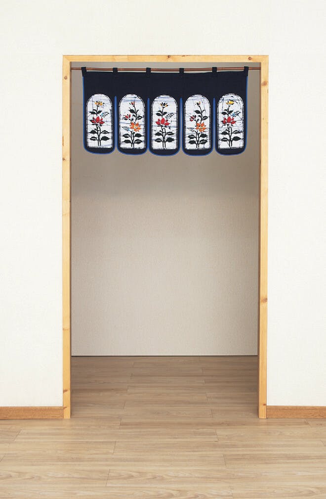 ろうけつ染めのれん  【45cm丈】 ※のれんのみ。ポールは含まれません 【送料込み】 ＃4589978803500 flife