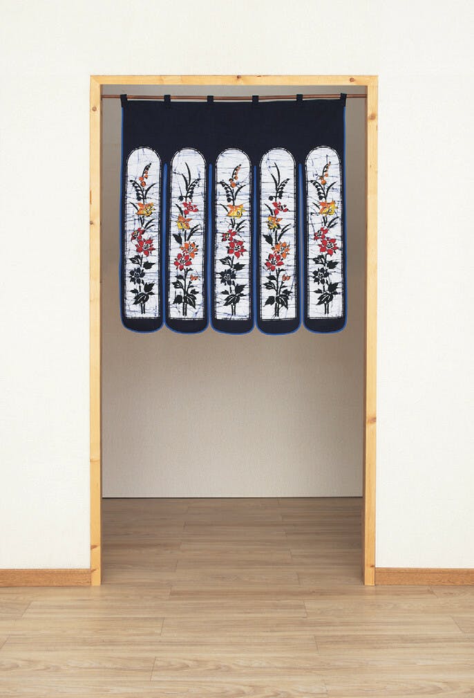 ろうけつ染めのれん 【90cm丈】 ※のれんのみ。ポールは含まれません