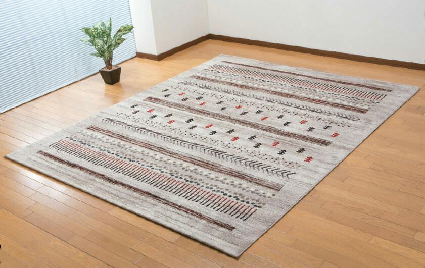 トルコ製 ウール カーペット 236×169cm 洗浄済み 中古 抗菌防臭