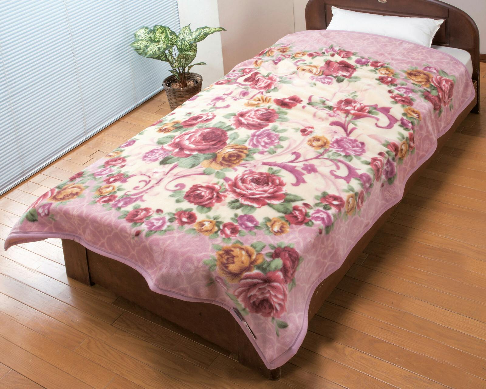 温泉毛布（R） 泉大津産アクリル毛布 【1枚】【ピンク】 快眠健康毛布 遠赤外線効果 日本製 【送料込み】 ＃a2858720 flife