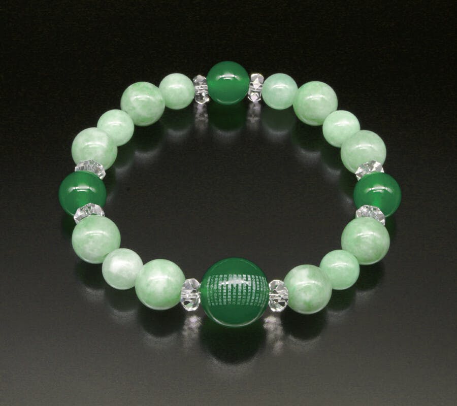 般若心経 心の安らぎブレス  パワーストーン　般若心経を美しく刻印　天然石 【送料込み】 ＃a29127 flife