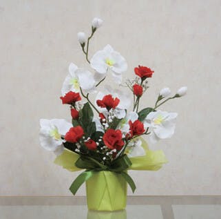 光触媒加工  【ローズ＆胡蝶蘭】【ホワイト】　造花 【送料込み】 ＃a2961710 flife