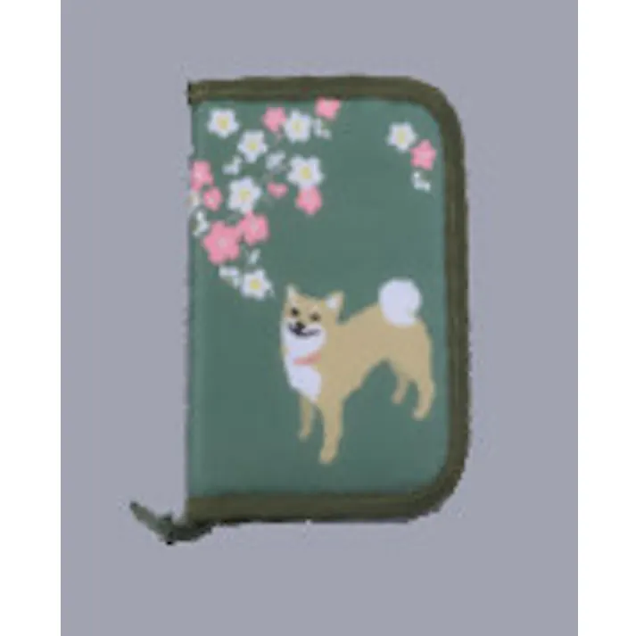 かわいい動物柄 お薬手帳ケース 【柴犬×梅】 【送料込み】 #a3055110 flife
