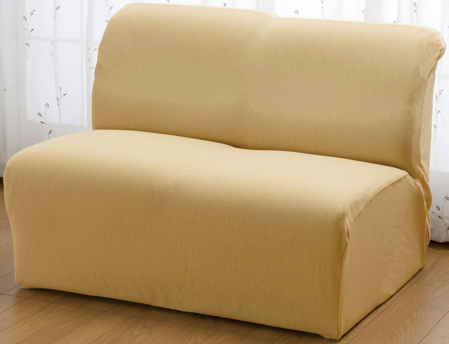 グ～ンと伸びるフィット式ソファカバー  【肘無し 3人掛用】【ベージュ】 ※カバーのみ。ソファは含まれません 【送料込み】 ＃4512338959838 flife