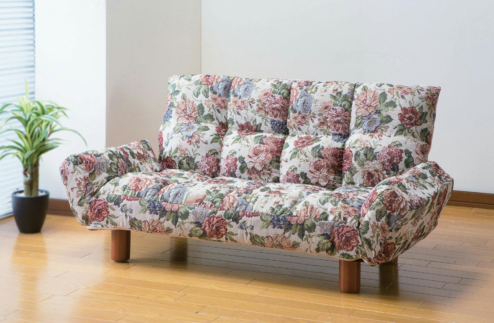 リクライニングもこもこカウチソファ  【ゴブラン柄】  【送料込み】 ＃4560258458702 flife