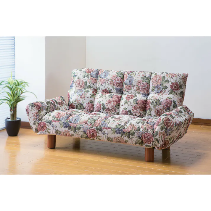 リクライニングもこもこカウチソファ 【ゴブラン柄】 【送料込み】 #4560258458702 flife