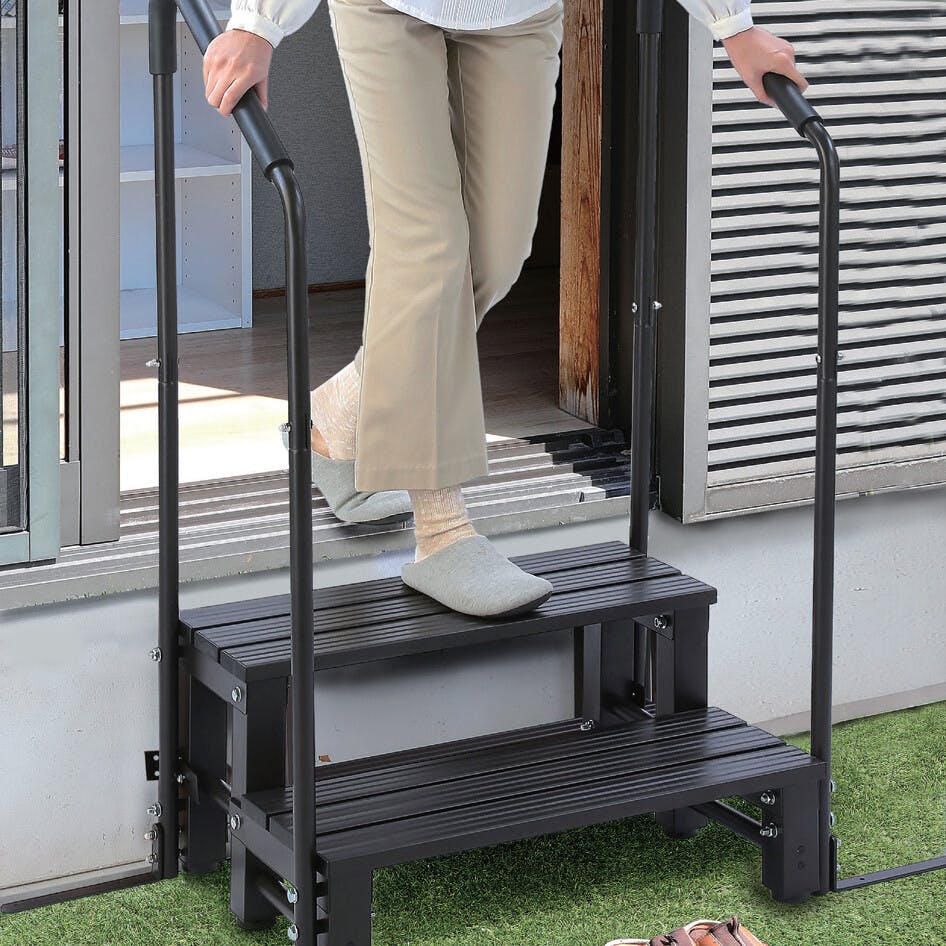 両手すり付きアルミステップII    【送料込み】 ＃4589792857673 flife