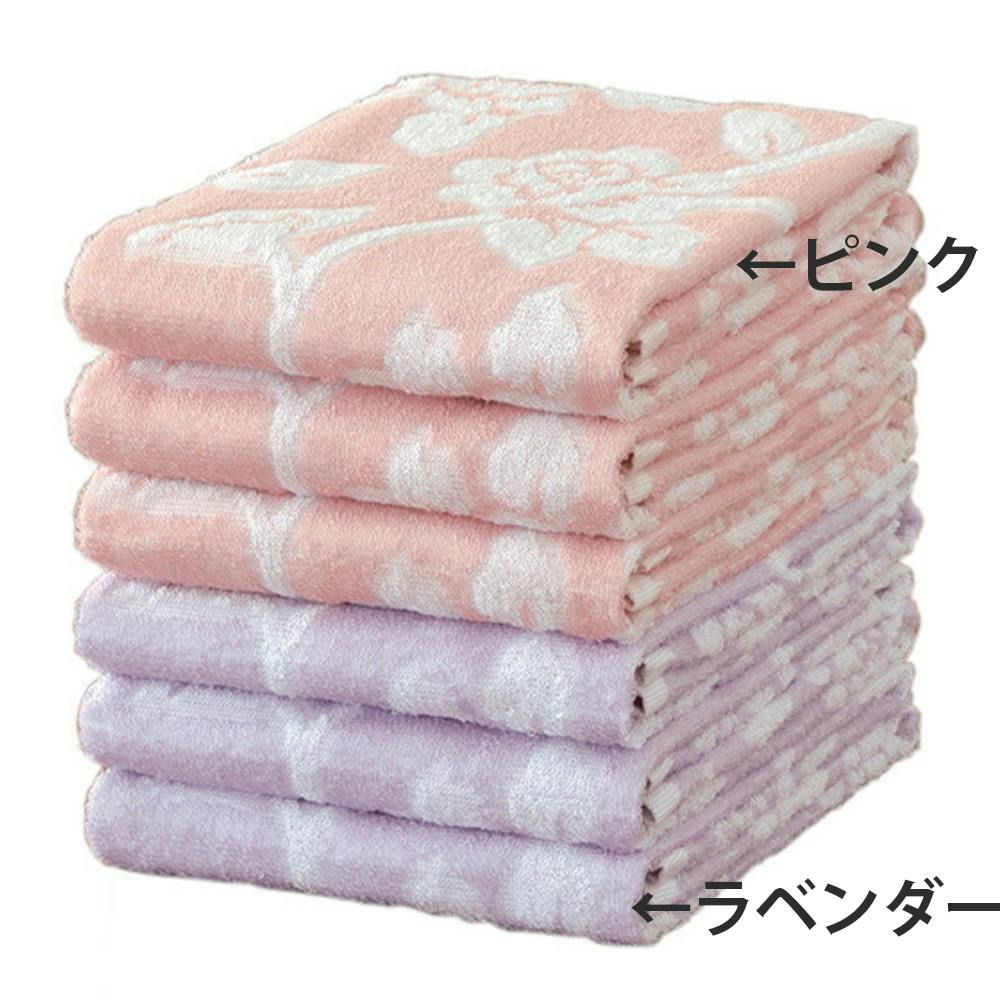 今治産ローズ柄 フェイスタオル 【6枚組】【ピンク】 【送料込み】 ＃4589978831213 flife