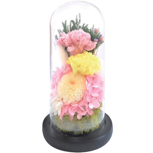 ドーム型プリザーブド仏花 【ピンク系】 【送料込み】 ＃a2906310