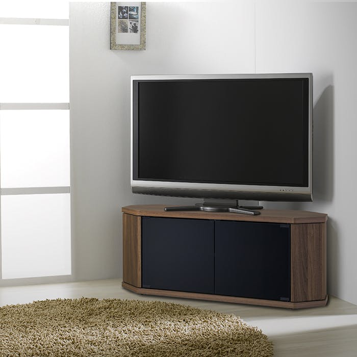 テレビ台 コーナーテレビ台 ウォールナット キャスター付き AV収納