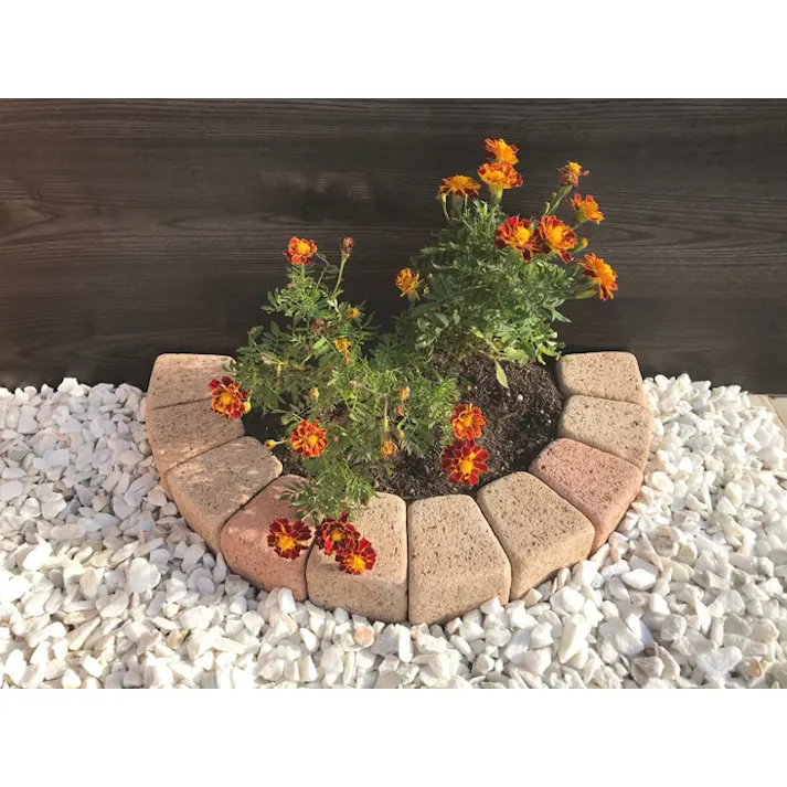 レンガ ブロック 花壇 庭 置くだけ レンガブロック サークル オレンジカラー 直径600mm 円形 丸 diy 並べるだけ ガーデニング おしゃれ かわいい レンガ 花壇ブロック ガーデンサークル ピンコロ コンクリート製 花壇レンガ