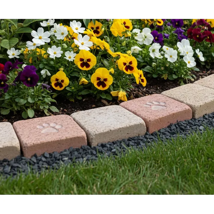 レンガタイル 敷石 レンガ 庭 タイル 足あと エコブリック ミックス 36個セット ガーデニング デザイン 薄い おしゃれ かわいい 可愛い 犬 猫 肉球 足跡 庭 屋外 床 敷き レンガブロック コンクリート製 約98×98×30mm