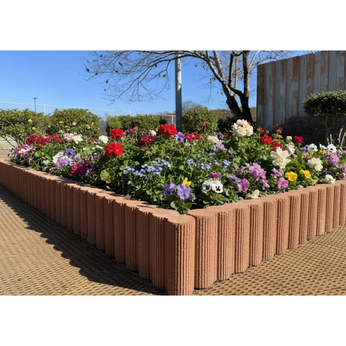 レンガ風 花壇 ブロック ラインオレンジ 5個セット レンガブロック 花壇用 コンクリート 庭 仕切り 置くだけ ガーデンブロック 土留め ガーデンエッジブロック diy おしゃれ ガーデニング 土止め 囲い 縁石