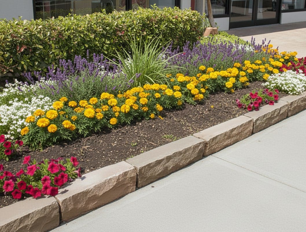 花壇 庭 仕切り ガーデニング 石 ブロック サンドベージュ 約29×9cm