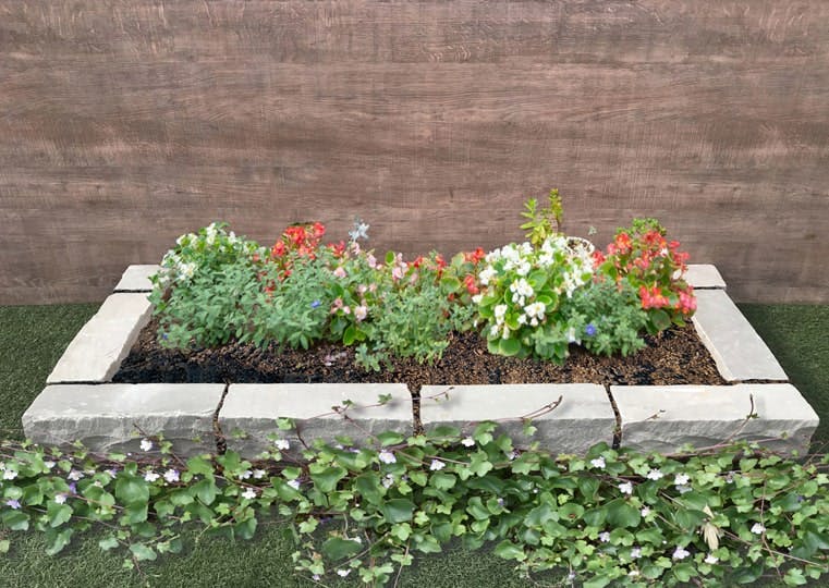 花壇 ガーデニング 庭 石 ブロック 自然石 ナチュラルグレー 約29×9cm